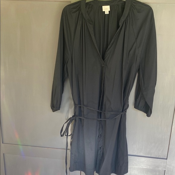 A new day large Black Button-Up Dress with Tie Waist - Picture 1 of 2